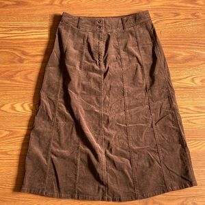 Brown Corduroy Maxi Skirt